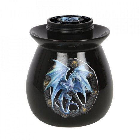 Set ceara parfumata de soia, wax melt si lampa aromaterapie Dragonul Yule - Anne Stokes